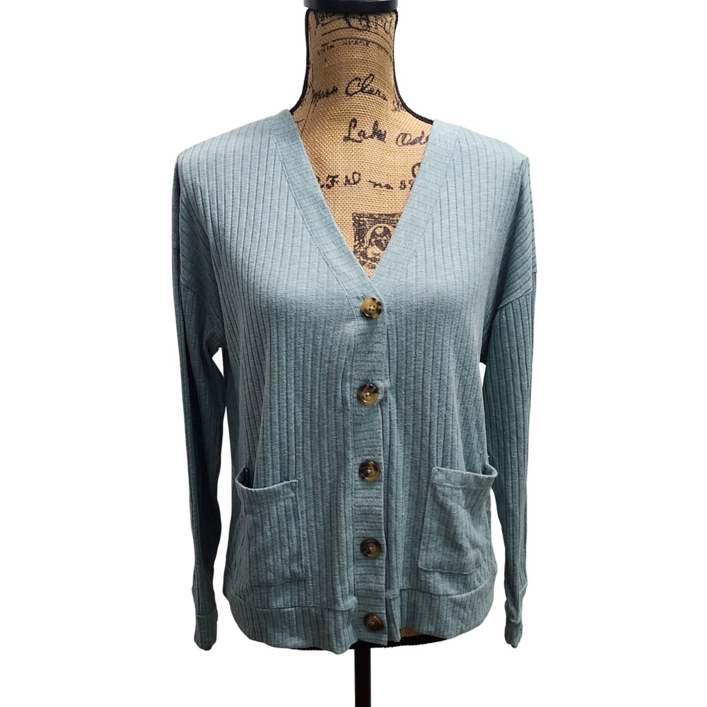 Joyspun Girls‎ Cardigan Size M (8-10) Button Front Pockets Knit Sweater